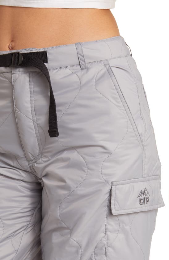 Coney Island Picnic Alpine Slopes Quilted Wide Leg Cargo Pants In Sleet