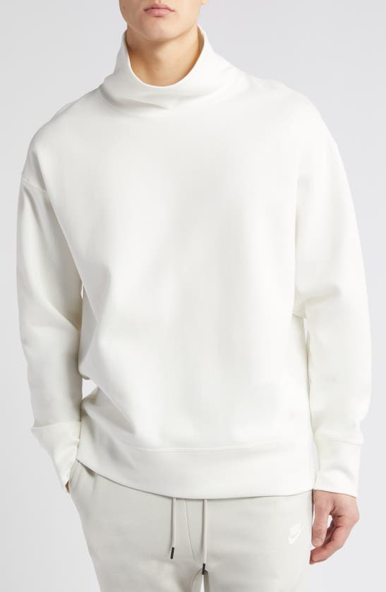 Shop Nike Tech Fleece Turtleneck Sweatshirt In Sail