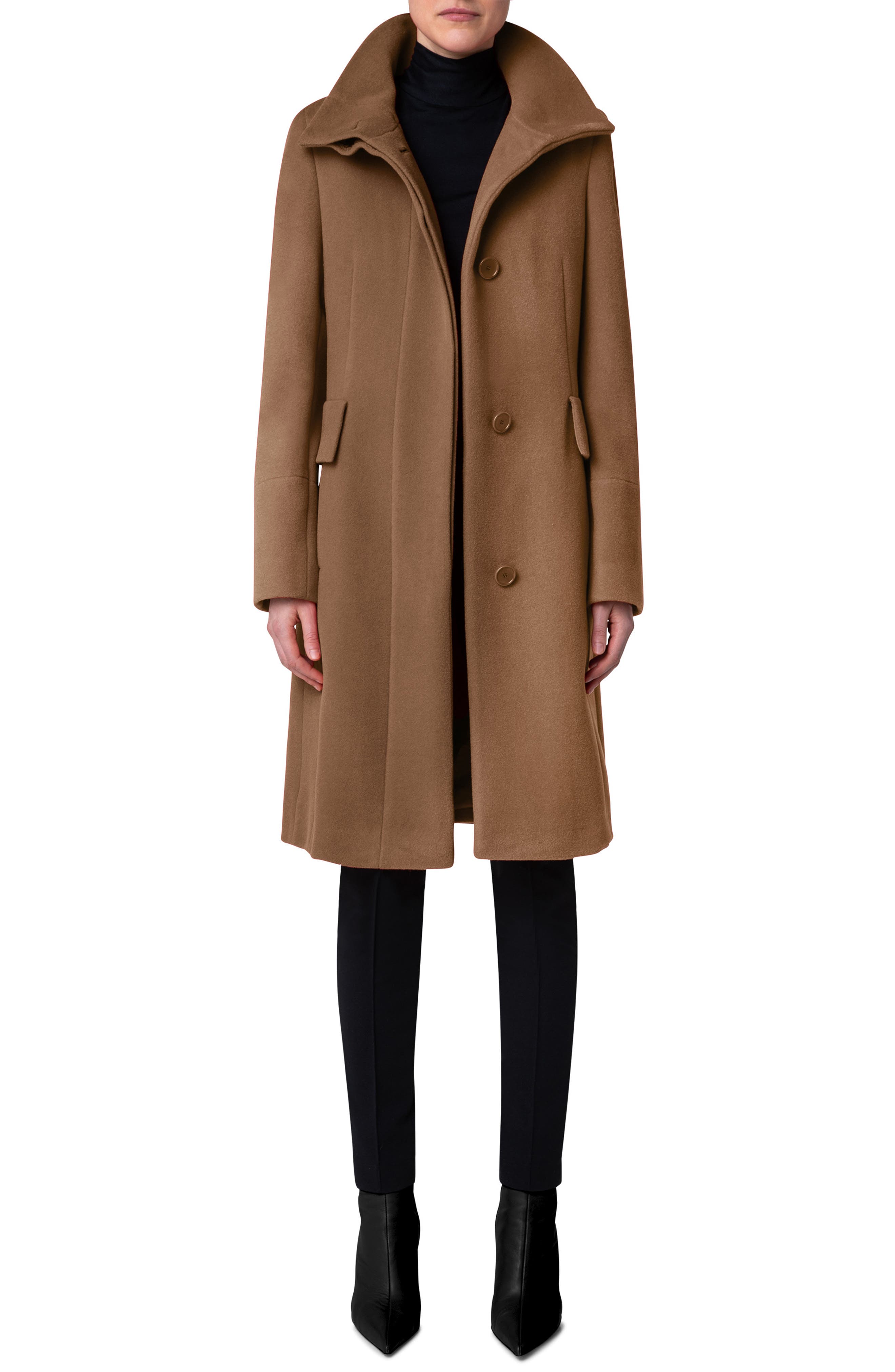 NOAH NY single-breasted lambswool coat - Brown