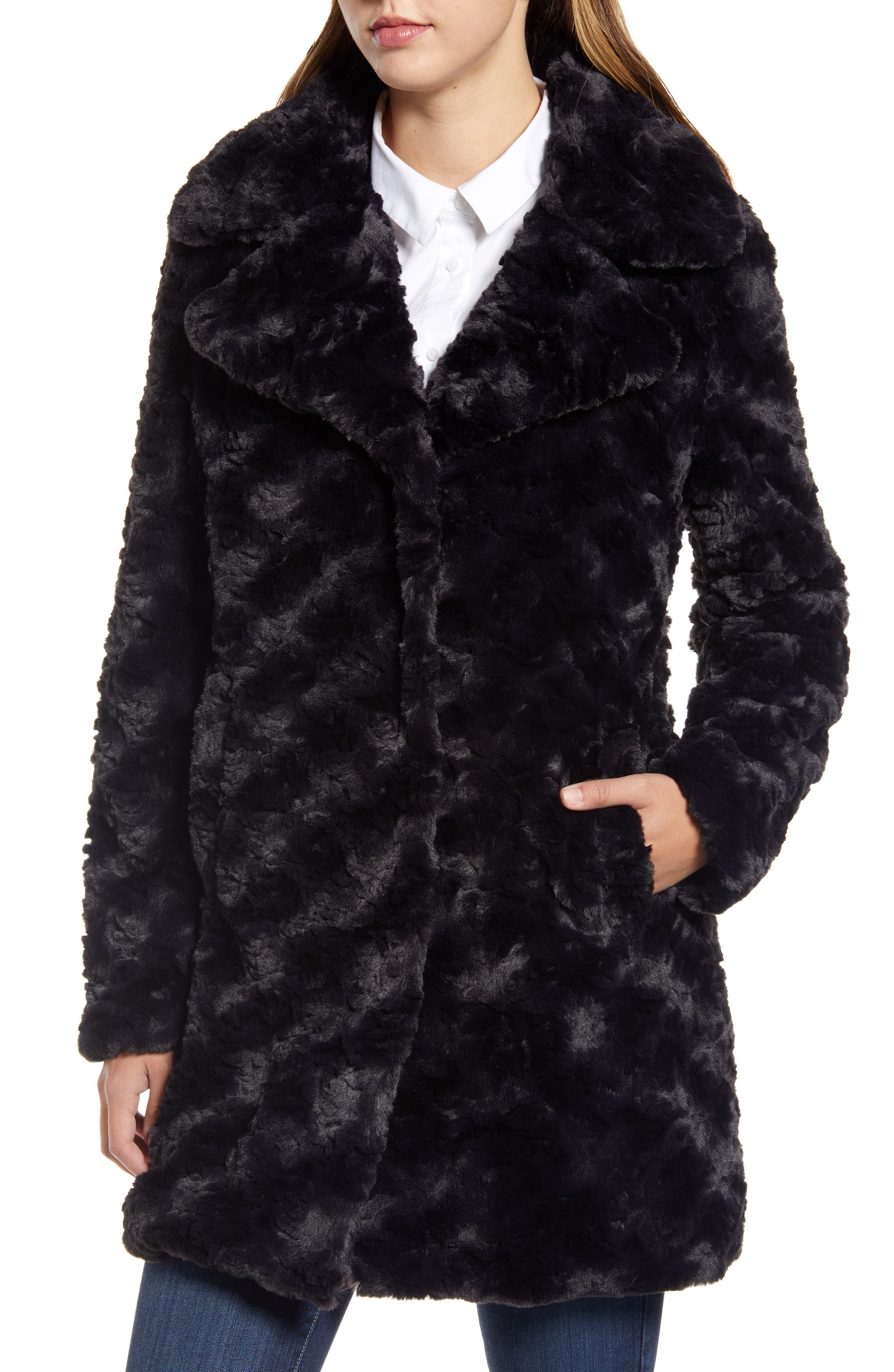 Kenneth Cole New York | Textured Faux Fur Coat | Nordstrom Rack