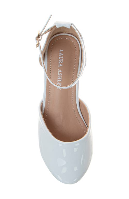 Laura Ashley Kids' Ankle Strap Block Heel Pump In White Patent