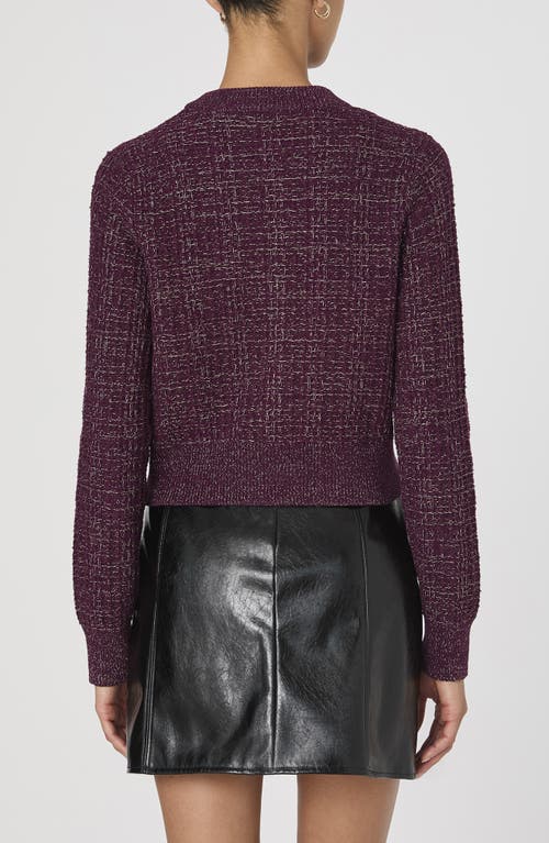French Connection Metallic Cotton Blend Cardigan In Burgundy-gold