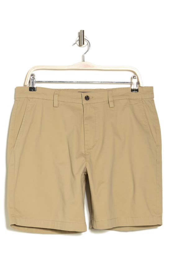 Shop Slate & Stone Stretch Cotton Twill Shorts In Khaki
