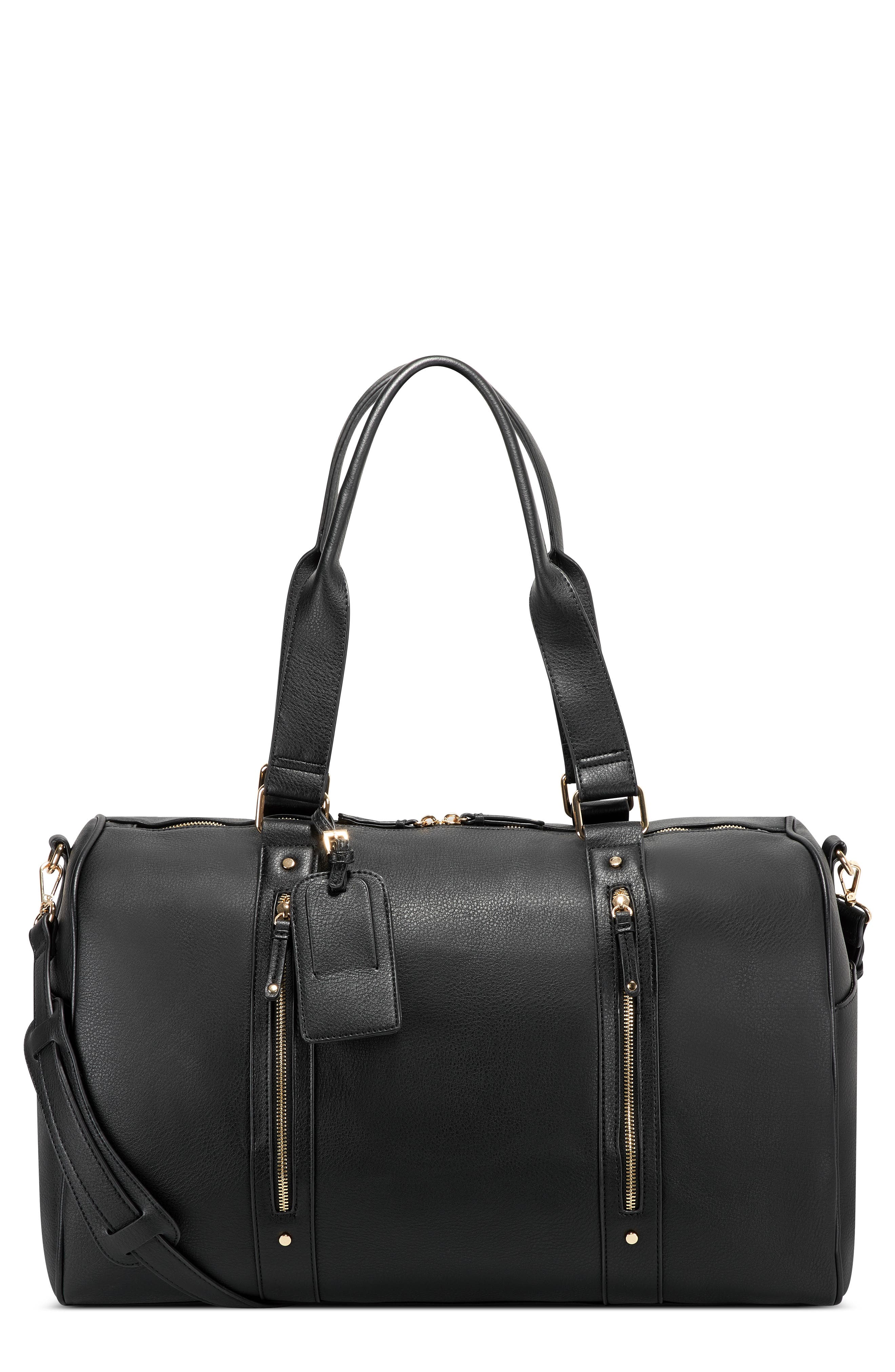 faux leather duffle bag