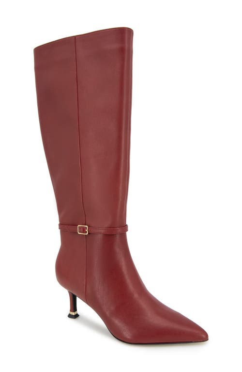 Kenneth Cole Utah Pointed Toe Knee High Boot In Rio Red Leather