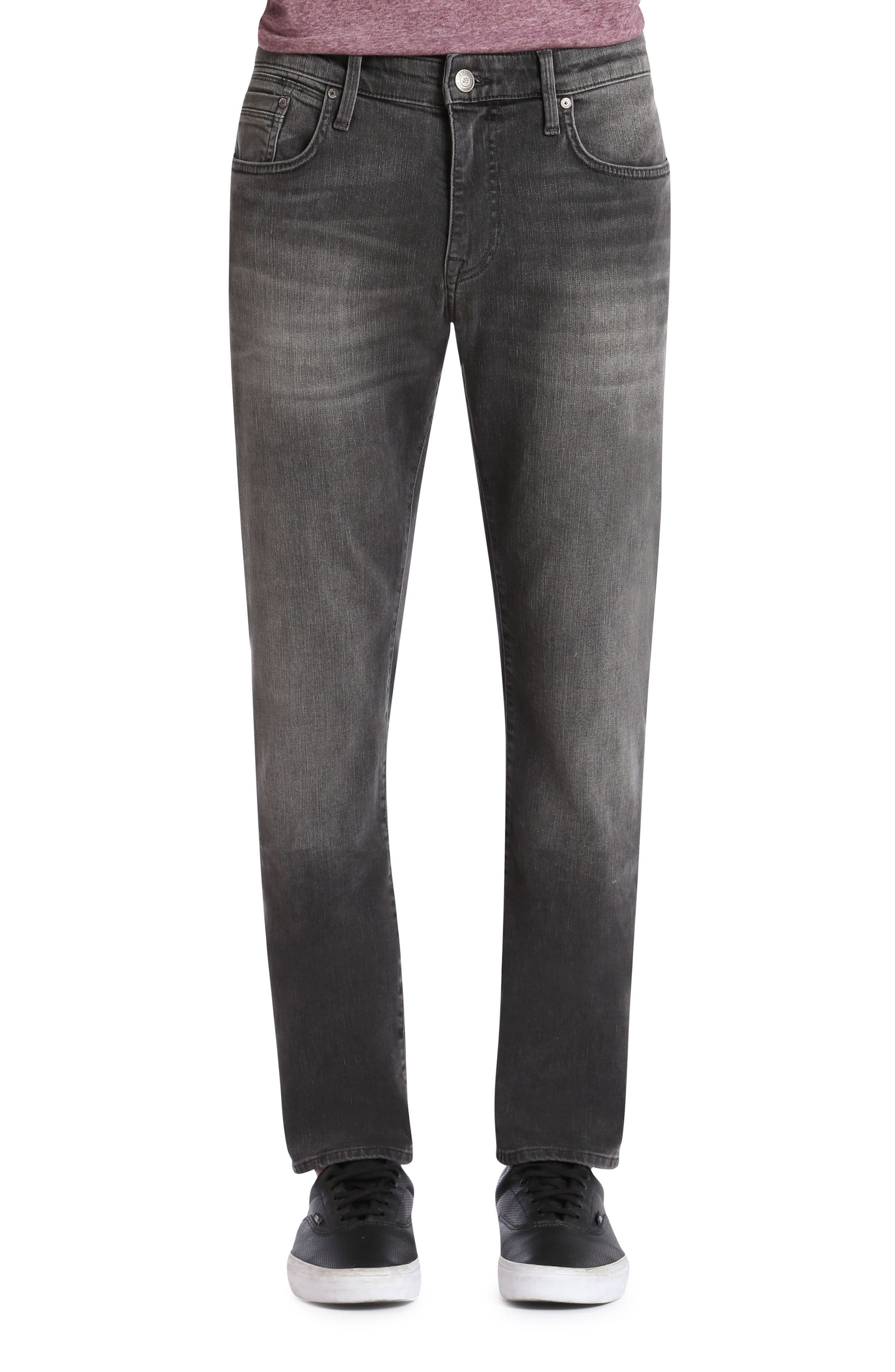 grey distressed slim fit jeans