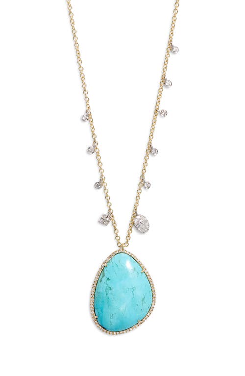 Meira T Turquoise Pendant Necklace in Yellow 