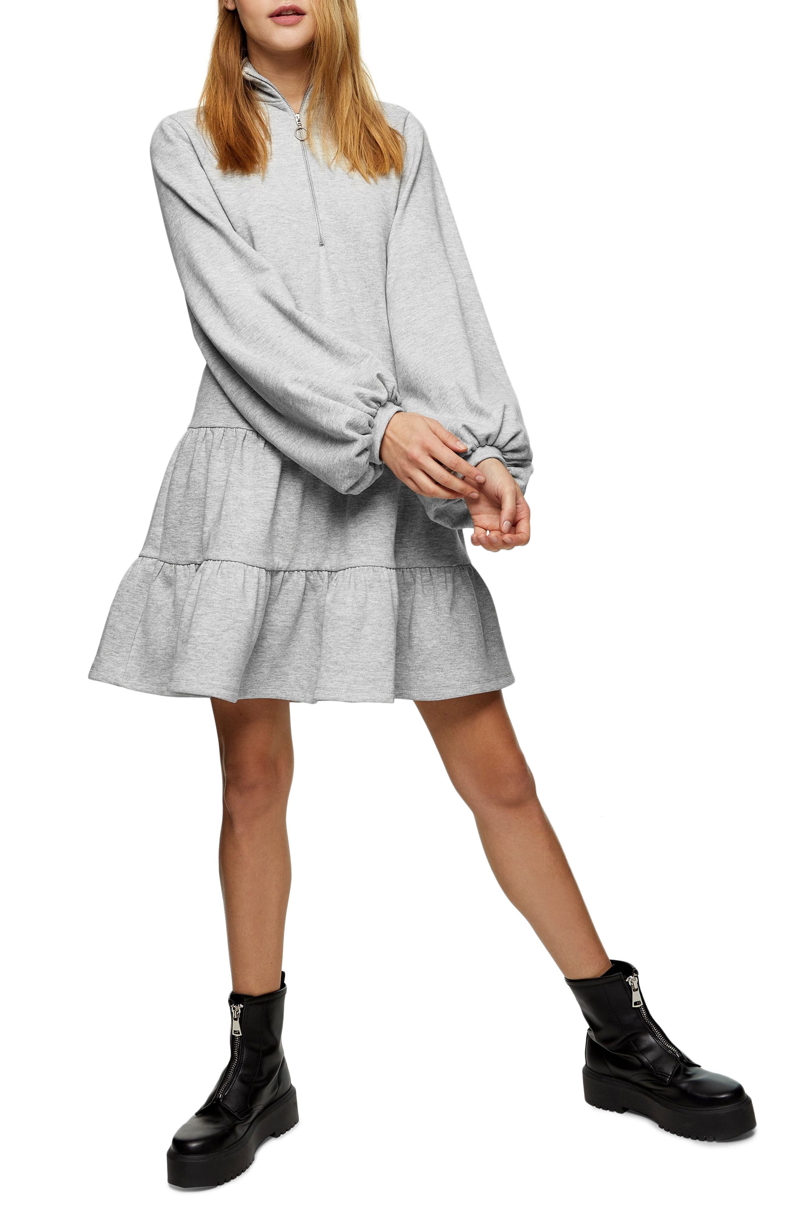 tiered sweatshirt dress