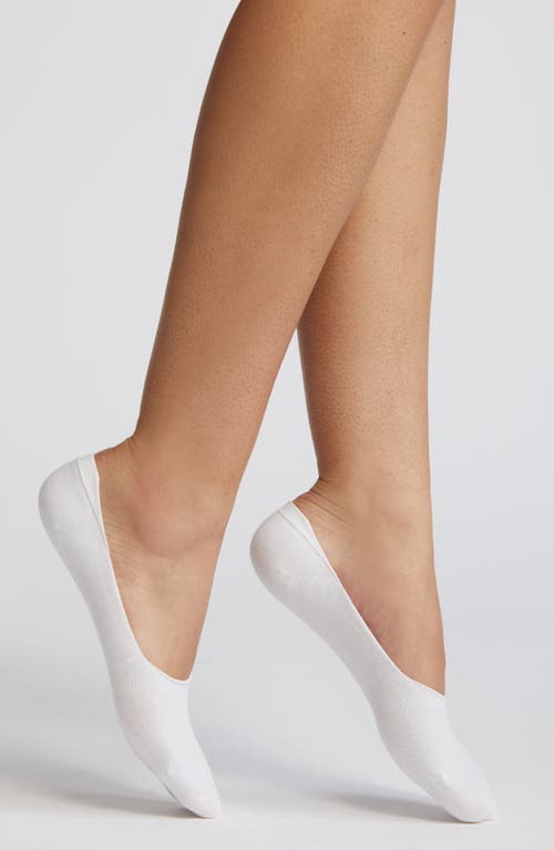 Cotton Blend No-Show Socks in White
