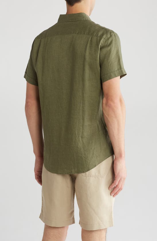 Rodd & Gunn Grey Lynn Linen Short Sleeve Button-up Shirt In Khaki