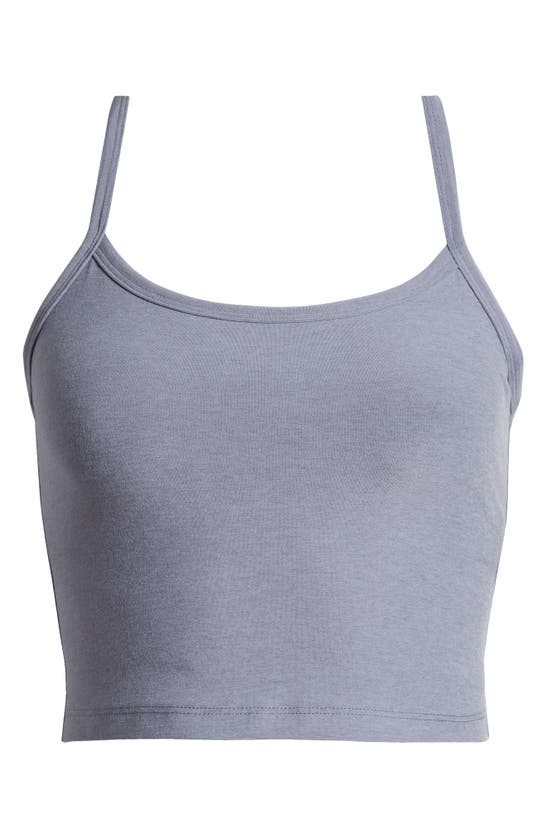 Shop Beyond Yoga Space Dye Slim Racerback Crop Tank In Cloud Gray Heather