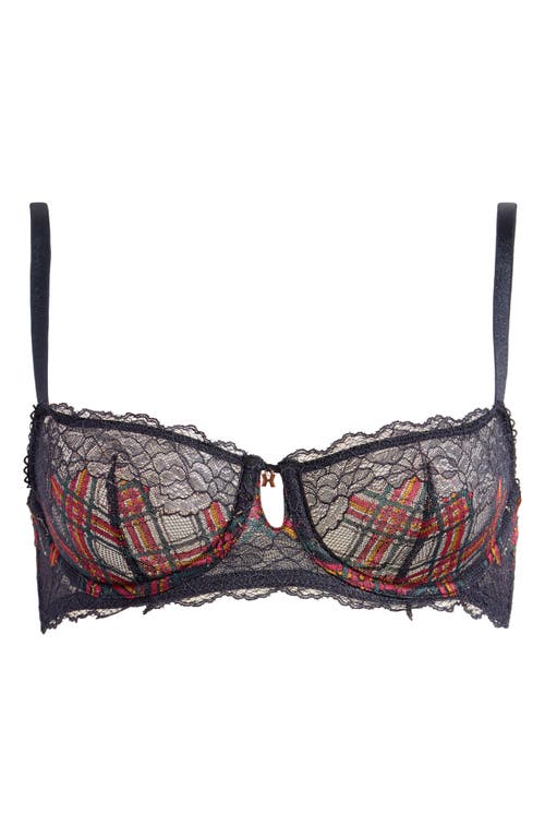 Savage X Fenty Sparkle Prep Unlined Balconette Bra In Black Caviar Sparkle Prep Lace