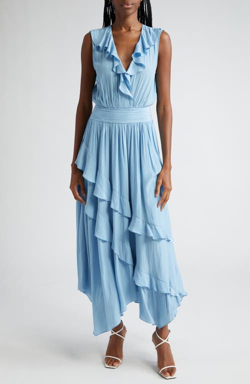 Ramy Brook Hadlee Ruffle Detail Sleeveless Dress Blue Quartz at Nordstrom,