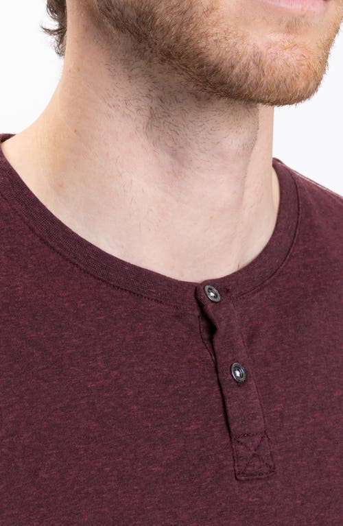 Shop Threads 4 Thought Baseline Slub Henley In Maroon Rust