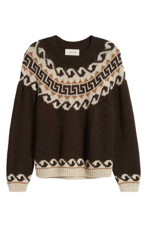 Shop The Great . The Greek Key Jacquard Alpaca & Wool Blend Sweater In Driftwood