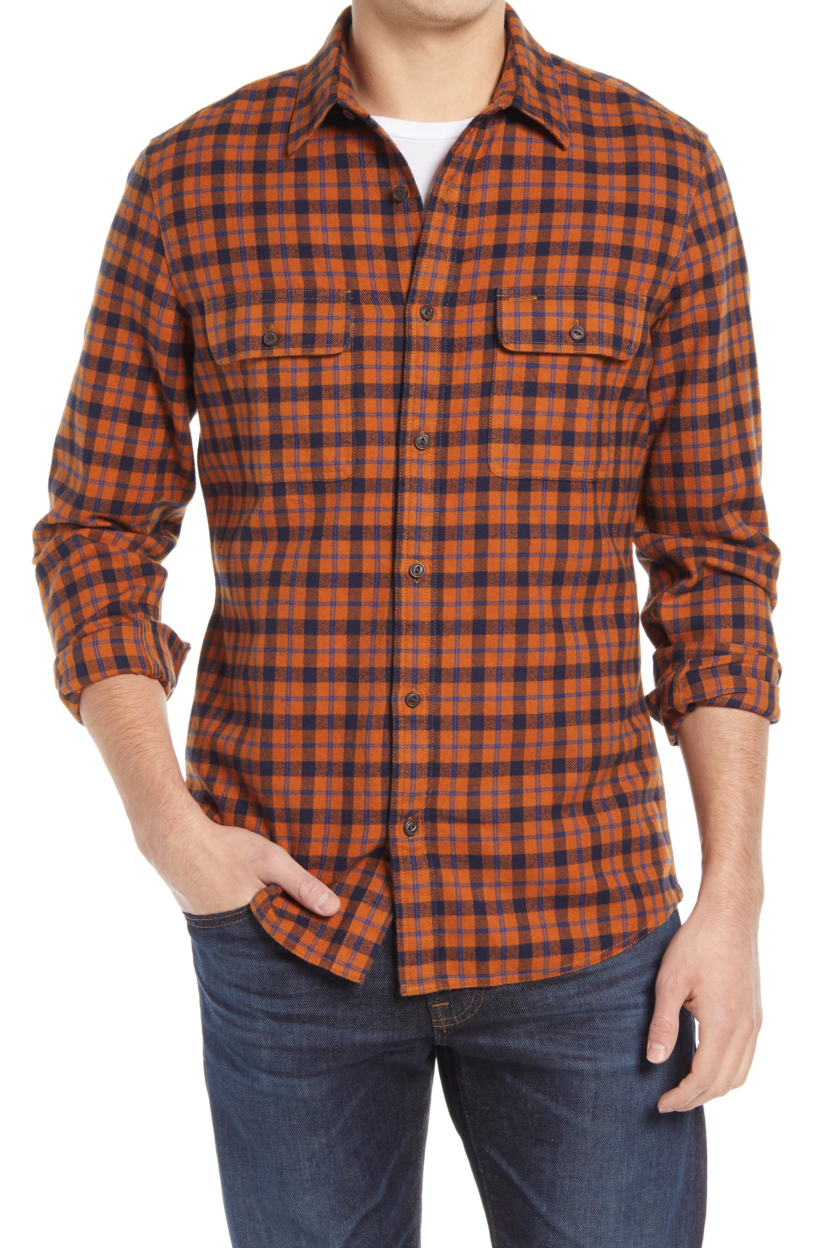 1901 | Heavyweight Slim Fit Plaid Flannel Button-Up Shirt | Nordstrom Rack