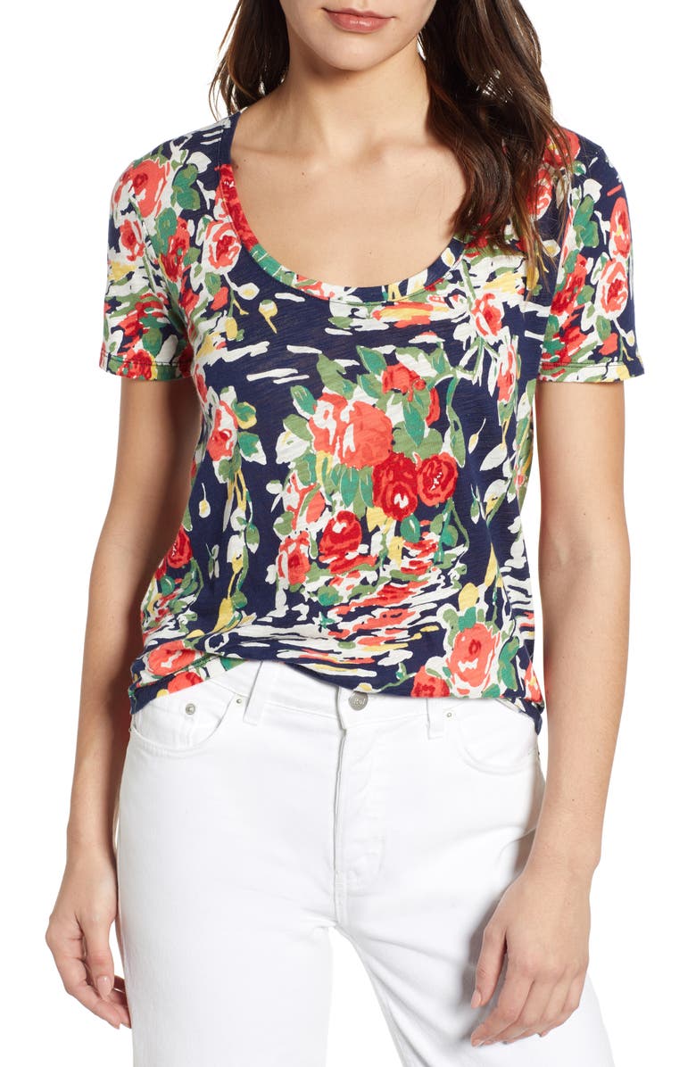  Summer Bouquet Tee, Main, color, NAVY MULTI