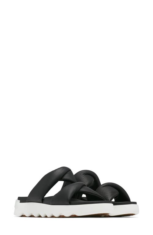 Shop Sorel Viibe Twist Slide Sandal In Black/sea Salt