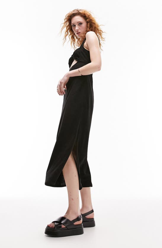 Shop Topshop Cutout Detail Midi Dress In Black