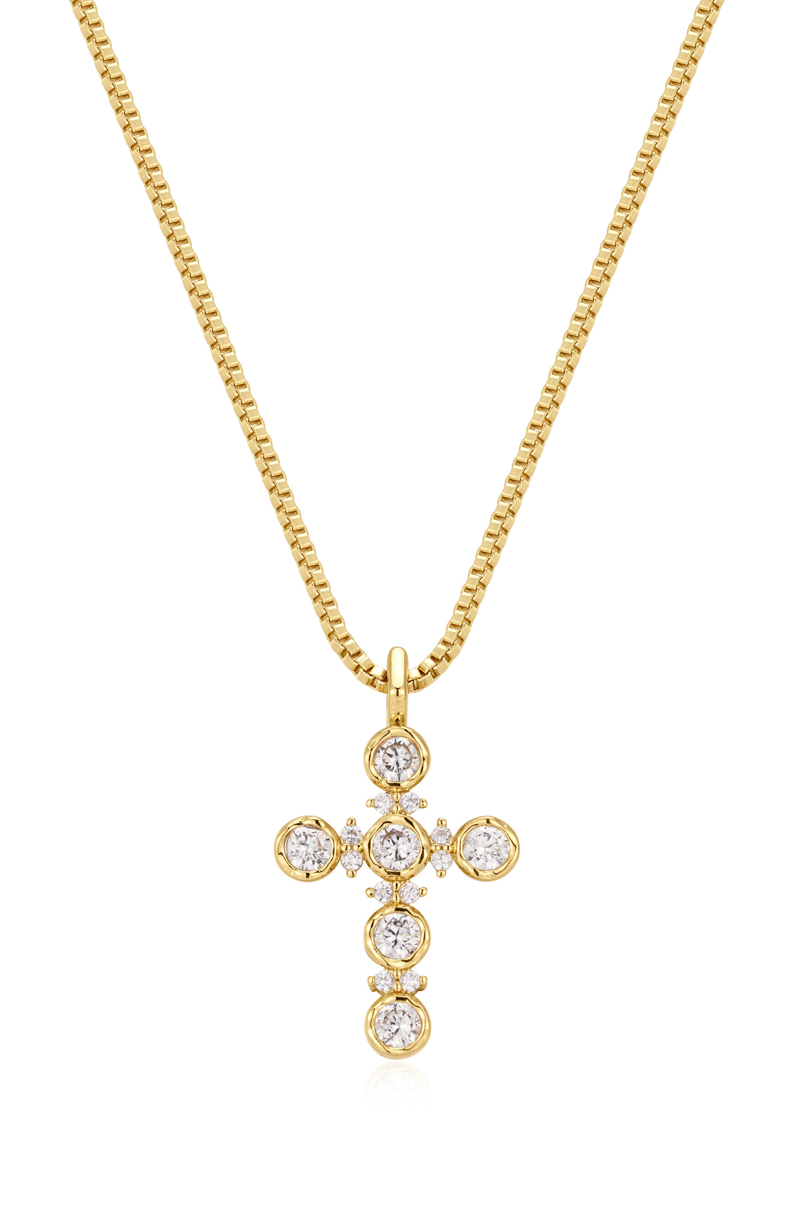 Luv AJ Rosette Cross Pendant Necklace in Gold Cover