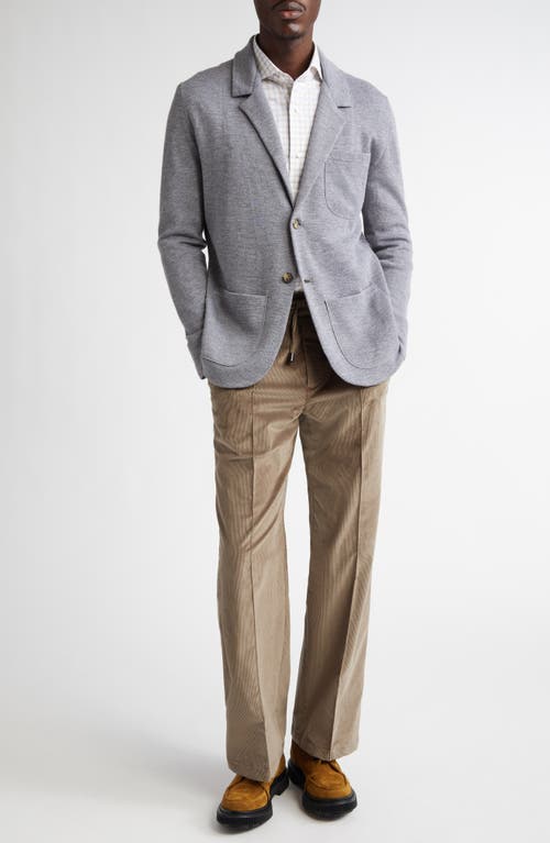 Isaia Drawstring Stretch Corduroy Wide Leg Pants In Pastel Brown