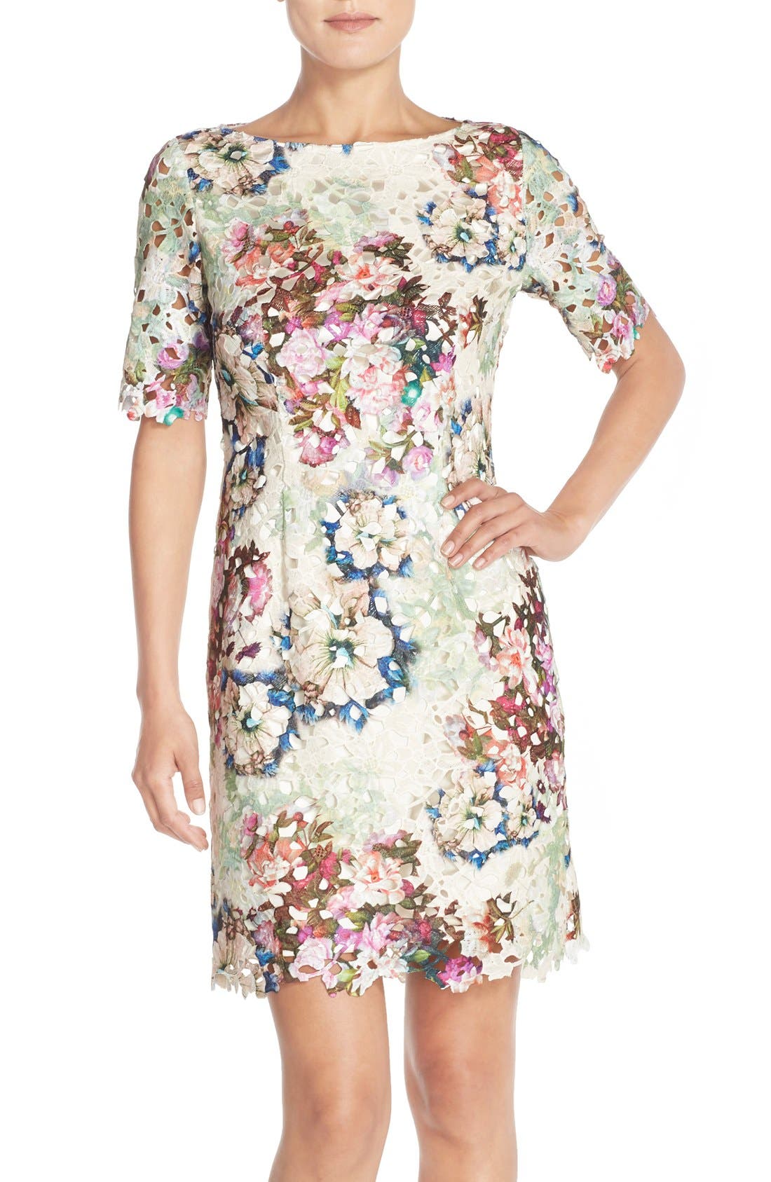 Tahari Floral Print Lace Sheath Dress Regular Petite Nordstrom   7ea2234f A564 411e 81d9 24da90209114 