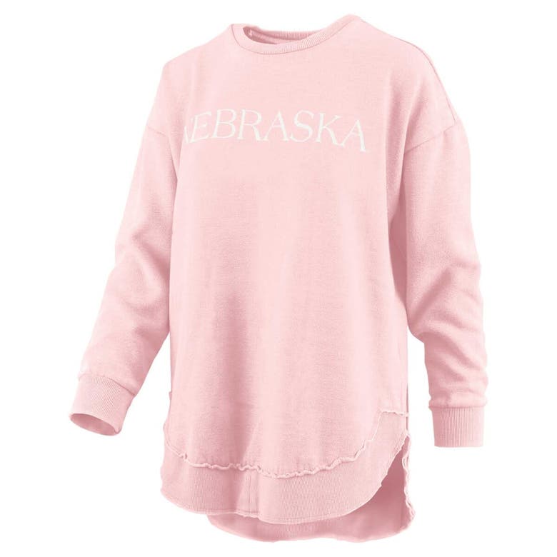 Shop Pressbox Pink Nebraska Huskers Seaside Springtime Vintage Poncho Pullover Sweatshirt