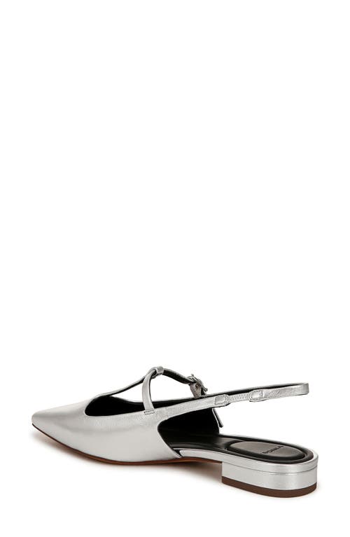 Vince Lliana Metallic T-strap Ballerina Flats In Silver