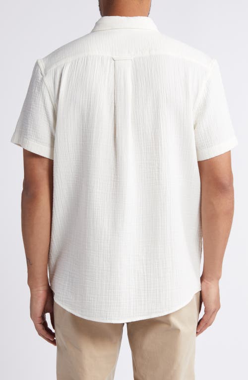 Shop Treasure & Bond Cotton Gauze Short Sleeve Button-up Shirt In Ivory Egret