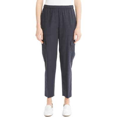 Theory Easy Stretch Wool Cargo Pants, Blue