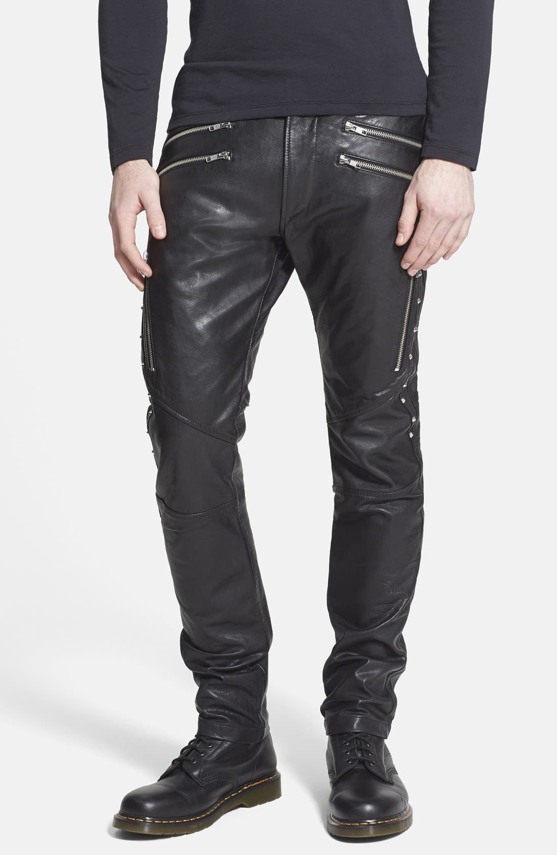 diesel leather pants mens