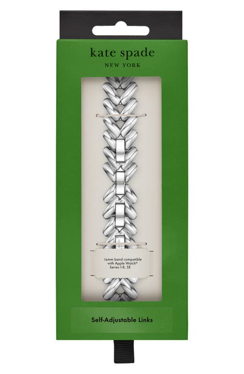 Kate Spade New York Herringbone 16mm Apple Watch® Bracelet Watchband In Silver