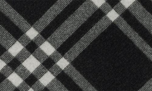 Shop Burberry Check Double Face Cashmere Fringe Scarf In Black