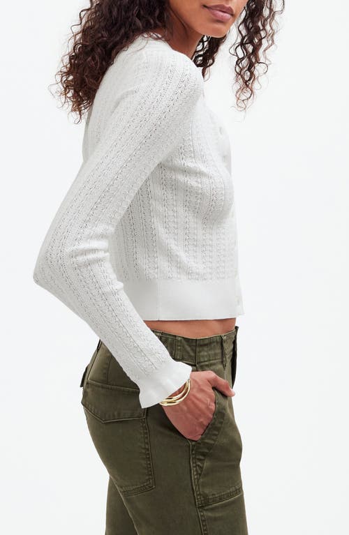 Shop Madewell The Signature Open Knit Cardigan In Frost