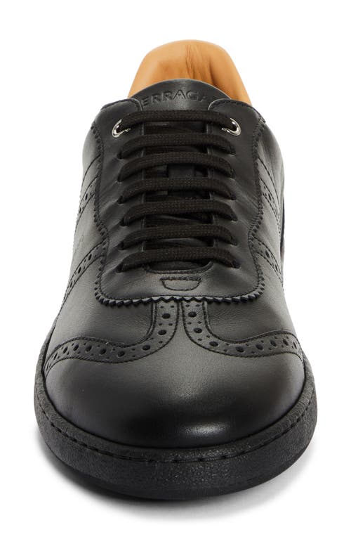 Shop Ferragamo Achille Sneaker In Nero New Biscotto