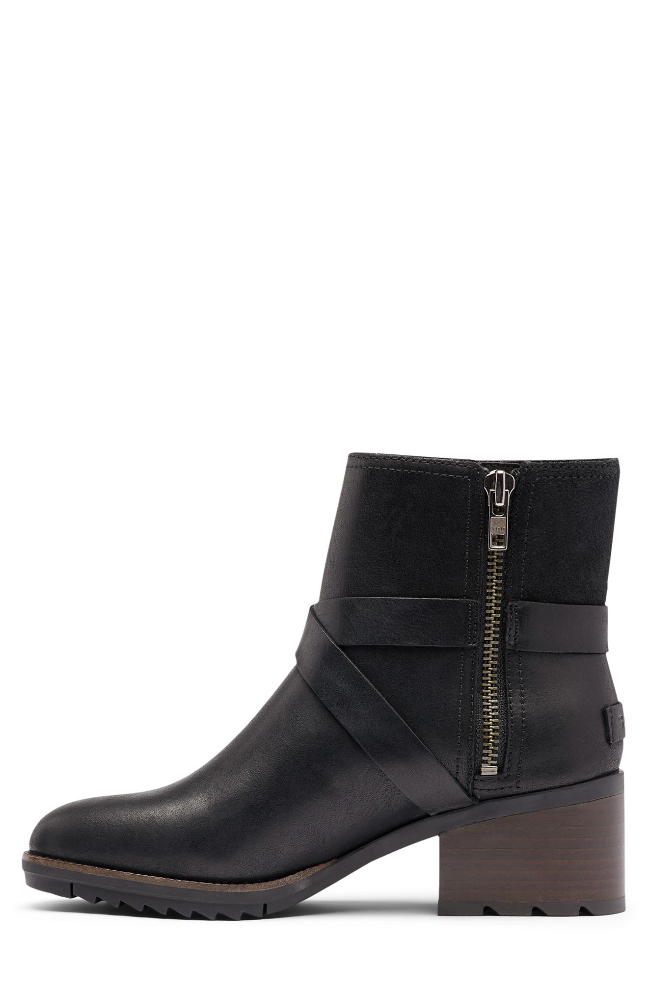 cate leather buckle bootie