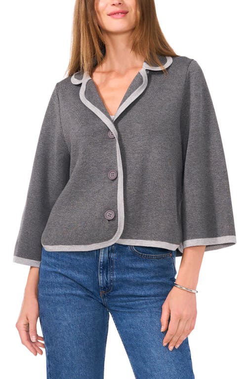 Shop Vince Camuto Contrast Trim Sweater Jacket In Medium Heather Grey