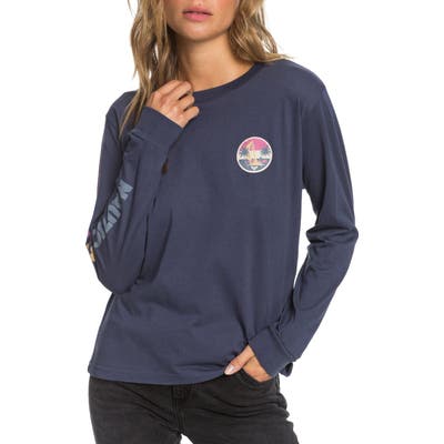 Roxy Nautical By Nature Long Sleeve Cotton Tee, Blue