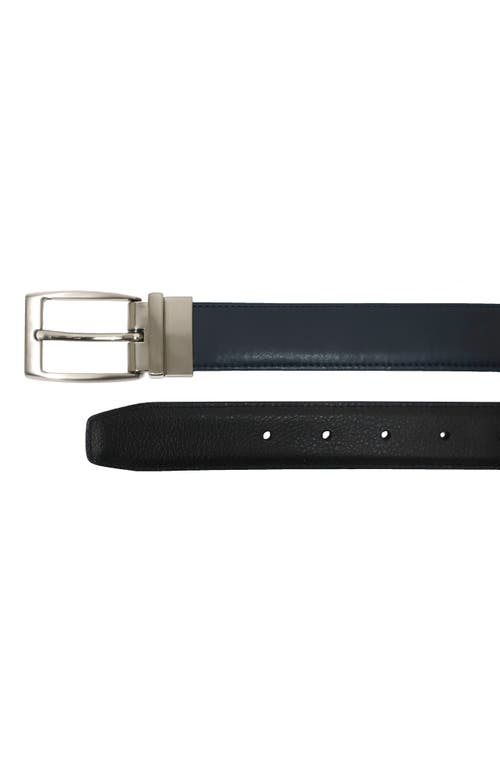 Shop Boconi Reversible Leather Belt In Navy/black