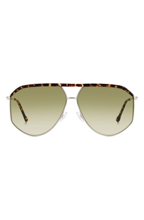 Shop Isabel Marant 64mm Oversize Aviator Sunglasses In Palladium Havana/green Shaded