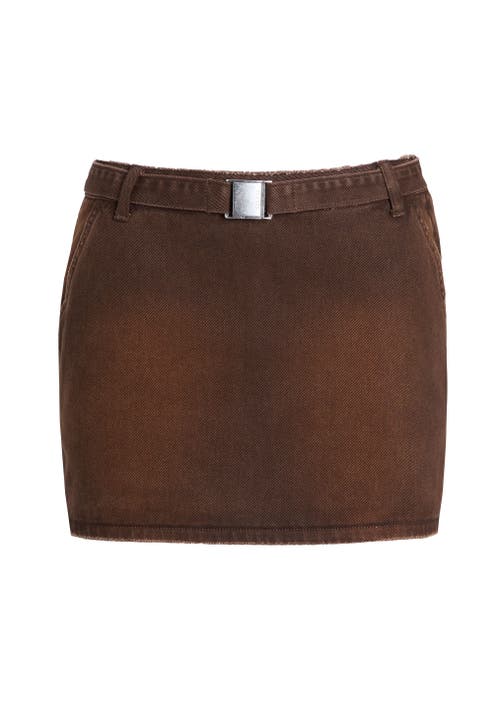 Shop Ser.o.ya Marquise Mid Rise Mini Skirt In Vintage Brown