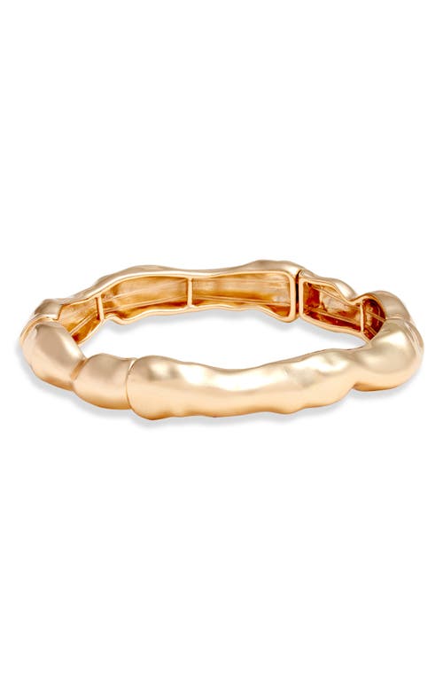Open Edit Crinkle Tube Stretch Bangle in Gold at Nordstrom