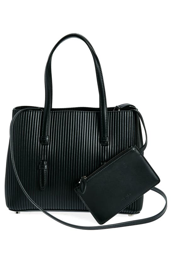 Shop Alaïa Mina 25 Pleated Leather Tote In Noir