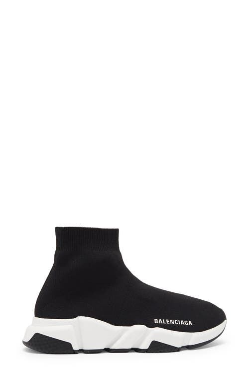 Balenciaga Speed Lt Logo-print Stretch-knit High-top Sneakers In Black/white/black