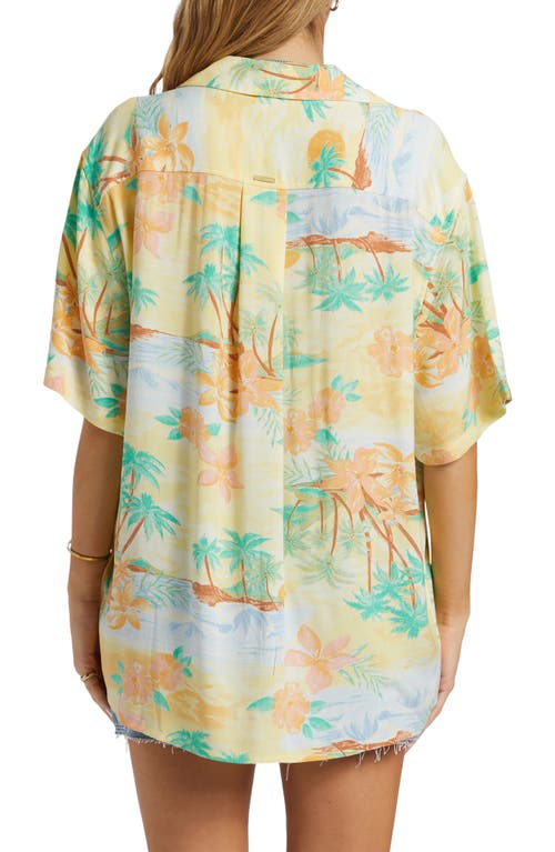 Shop Billabong On Vacation Oversize Floral Button-up Shirt In Multi