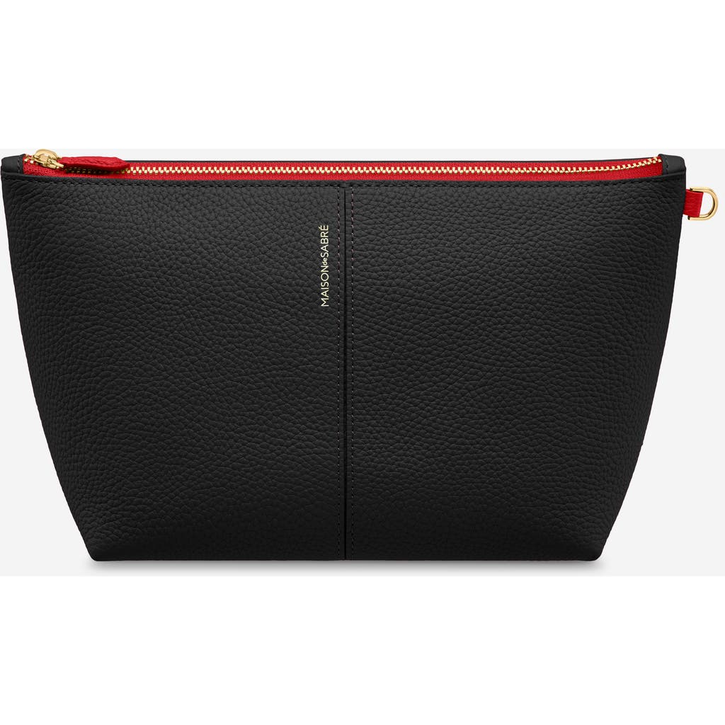 Maison De Sabre Maison De Sabré Medium Leather Flaire Pouch In Rouge Noir