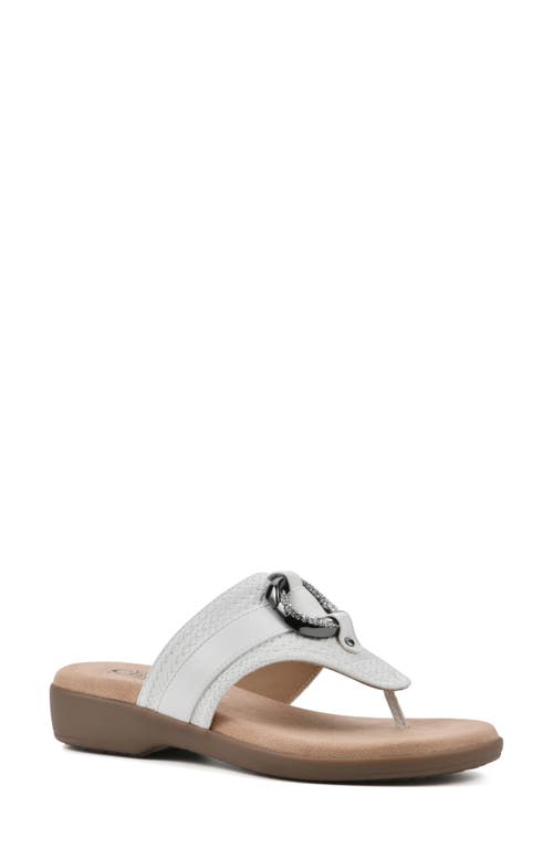 Cliffs By White Mountain Benedict Wedge Thong Sandal In White/woven