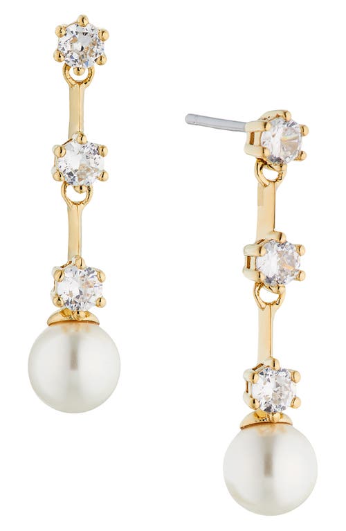 Nadri Olivia Linear Drop Earrings in Gold With Pearl at Nordstrom