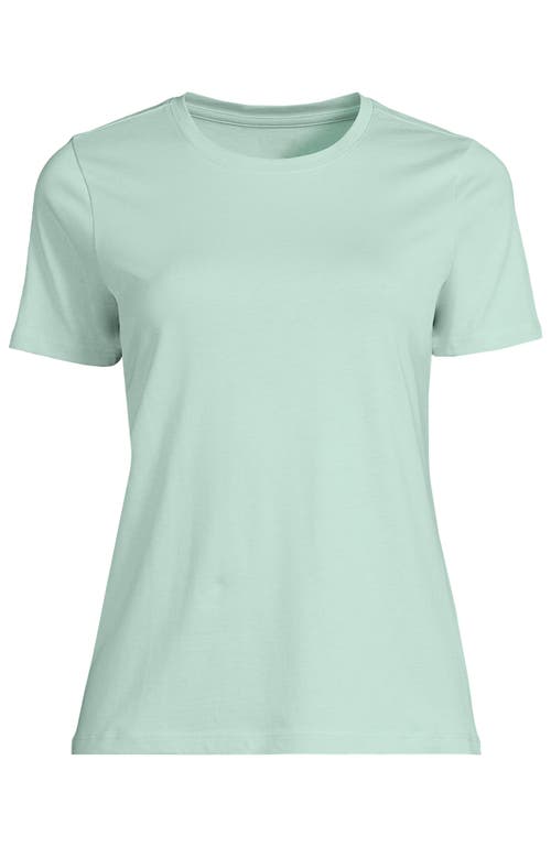 Shop Lands' End Plus Size Relaxed Supima Cotton Crew Neck T-shirt In Mint Cream