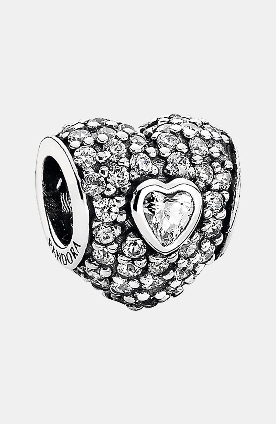 PANDORA 'In My Heart' Pavé Heart Charm Nordstrom